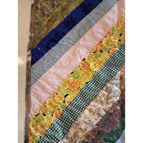 Handmade Hand Stitched Patchwork Lap Throw Baby Blanket - Picture 5 of 11